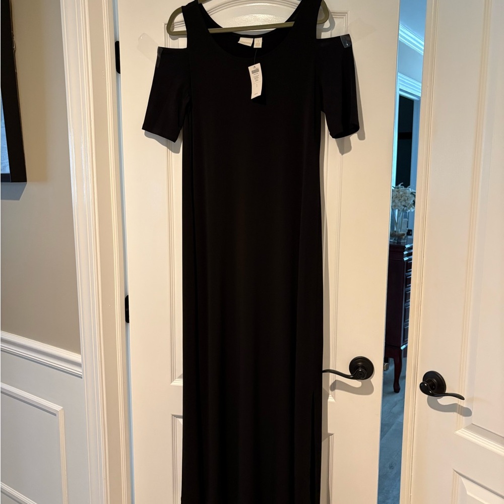 Chico's Black Cold-Shoulder Maxi Dress